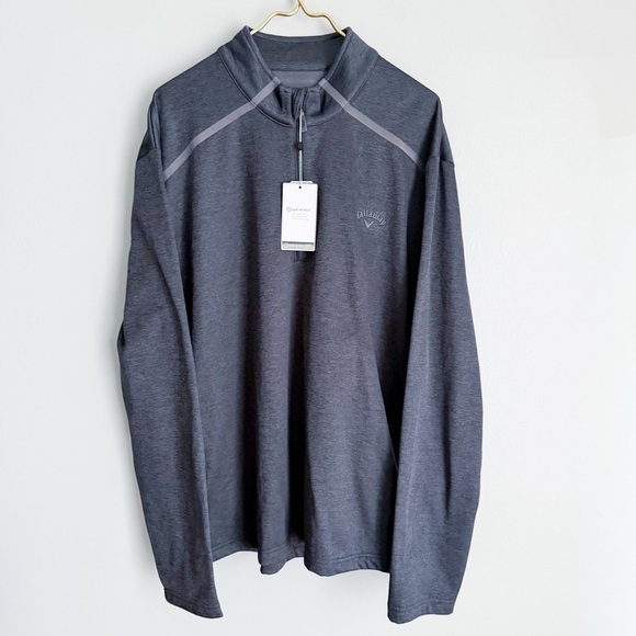 NWT Callaway men’s golf 1/4 zip fleece lined pullover grey size XXL - Picture 1 of 7